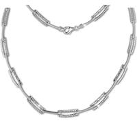 SilberDream Collier pour dames diamanté 44cm argent mat SDK442J
