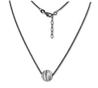 Silberdream Collier Spirale Boule Argent Noir 47cm Argent Véritable 925 Sdk29342s