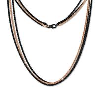 Silberdream Collier Torsadé Rose Noir 45cm Argent 925 Plaqué Or Sdk23745s