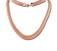 Silberdream Collier Tresse Argent Rose 45cm Argent 925 Plaqué Or Sdk22045e