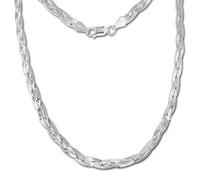 SilberDream Collier tressé en 925 Argent Sterling 45cm - Bijoux pour Femme SDK28345J