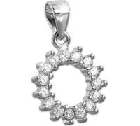 SilberDream Colliers Pendentif Zirconia 925 Argent Couronne de Soleil Femme GSH401W