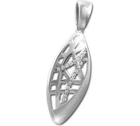 SilberDream Colliers Pendentif Zirconia 925 Argent Ovale Femme Bijoux SDH433W
