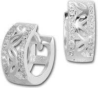 SilberDream Créoles 13mm argent 925 blanc zirconium Senses Boucles d'oreilles SDO4266W