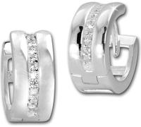 SilberDream Créoles 13mm argent 925 blanc zirconium Spirit Boucles d'oreilles SDO4262W