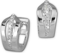 SilberDream créoles 13mm blanc boucles d'oreilles en argent sterling zirconium femmes D2SDO386W