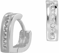 SilberDream Créoles 15mm argent 925 blanc zirconium coeur boucles d'oreilles SDO4261W