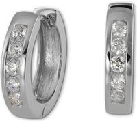 SilberDream Créoles 15mm blanc Boucles d'oreilles Argent massif Zirconia Femme D2SDO0045WJ
