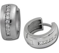 SilberDream Créoles 15mm blanc Boucles d'oreilles Argent massif Zirconia Femme D2SDO349S