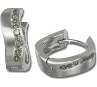 SilberDream Créoles 15mm blanc Boucles d'oreilles Argent Vague Zirconia Femme D2SDO339W