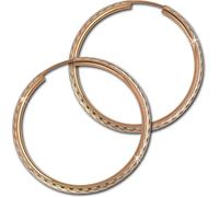 SilberDream Créoles 30mm or rose Boucles d'oreilles Argent 333 plaqué or Femme D2SDO0003E
