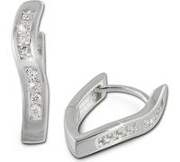 SilberDream créoles blanches boucles d'oreilles en argent sterling vague zirconium femmes D2SDO377W