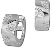 SilberDream créoles dames argent blanc feuilles zirconium boucles d'oreilles 13mm SDO384W