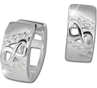 SilberDream créoles dames argent blanc infini zirconium boucles d'oreilles 13mm SDO383W