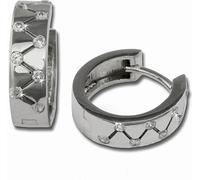 SilberDream Créoles Femme 925 argent zigzag zirconium Boucles d'oreilles 15mm SDO340W