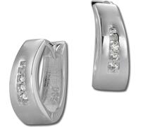 SilberDream Créoles pour femmes 925 argent blanc ovale zirconium Boucles d'oreilles SDO399W