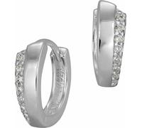 SilberDream Créoles pour femmes 925 argent blanc zirconium Boucles d'oreilles 13mm SDO397W