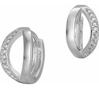SilberDream Créoles pour femmes 925 argent blanc zirconium boucles d'oreilles 14mm SDO420W