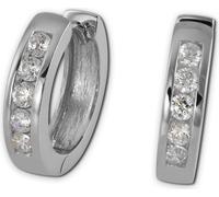 SilberDream Créoles pour femmes 925 argent blanc zirconium Boucles d'oreilles 15mm SDO0045WJ