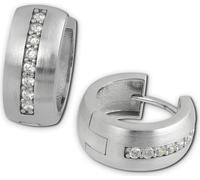 SilberDream Créoles pour femmes 925 argent blanc zirconium boucles d'oreilles 15mm SDO349M