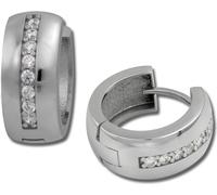 SilberDream Créoles pour femmes 925 argent blanc zirconium boucles d'oreilles 15mm SDO349S
