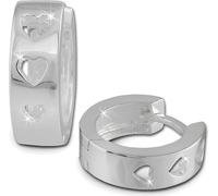 SilberDream Créoles pour femmes 925 argent sterling boucles d'oreilles cœur 15mm SDO373S