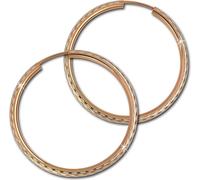SilberDream Créoles pour femmes Argent 333 plaqué or rose Boucles d'oreilles 30mm SDO0003E