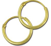 SilberDream Créoles unies argent 333 doré Simply Boucles d'oreilles 10mm SDO6510Y