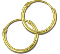 SilberDream Créoles unies argent 333 doré Simply Boucles d'oreilles 12mm SDO6512Y