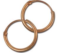 SilberDream Créoles unies argent 333 or rose Simply Boucles d'oreilles 12mm SDO6512E