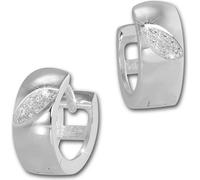 SilberDream créoles zircon blanc boucles d'oreilles en argent sterling feuille dames D2SDO4268W