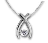 Silberdream Croix Set Collier + Pendentif Zircone Mobile Argent 925 Dsk103w