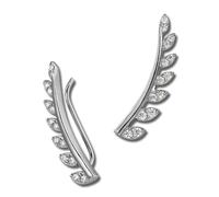Silberdream Ear Cuff Blanc Feuilles Boucles Doreilles Zircone Argent Ear Cuffs Gso456w