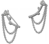 SilberDream Ear Cuff Coeur Chaîne Zirconia blanc Collier d'oreille 925 Argent D2GSO454W