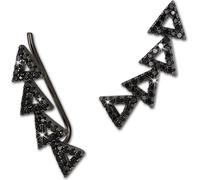 SilberDream Ear Cuff noirci Triangles Zirconia 925 Argent Colliers d'oreilles GSO426S