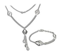 SilberDream Ensemble Bijoux Collier & Bracelet Femme Drop Mat Argent 925 SDS413