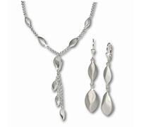 SilberDream Collier Boucles d'oreilles Ensemble de bijoux Femme Goutte Argent mat SDS414
