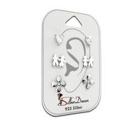 Silberdream Ensemble De Bijoux 3 Pièces Boucles Doreilles Clous Zircone Argent 925 Sds610wj