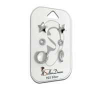 Silberdream Ensemble De Bijoux 3 Pièces Boucles Doreilles Clous Zircone Argent 925 Sds620wj