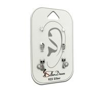 Silberdream Ensemble De Bijoux 3 Pièces Boucles Doreilles Clous Zircone Argent 925 Sds625ws