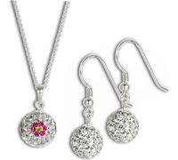 SilberDream Ensemble de bijoux en zirconium Chaîne Pendentif Boucles d'oreilles Argent GSS003