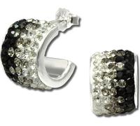 SilberDream Femme Boucles d'oreilles Beauty Zirconia noir Créoles 925 Argent D2GSO007