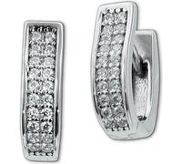 SilberDream Femme Boucles d'oreilles Double Zirconia blanc Créoles 925 Argent D2SDO4408W