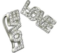 SilberDream Femme Boucles d'oreilles Ear Cuff LOVE Zirconia Pince d'oreille Argent 925 D2GSO501W