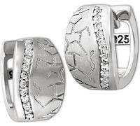 SilberDream Femme Boucles d'oreilles Vague Zirconia blanc Créoles 925 Argent D2SDO4308W