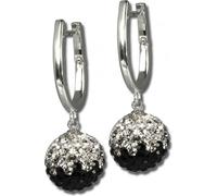 SilberDream Femme Boucles d'oreilles zircon noir Créoles 925 Argent D2GSO004