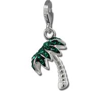 SilberDream Femme Charm 3D palmier zircon vert Pendentif à breloques 925 argent D2GSC548G