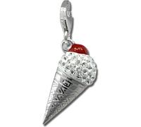 SilberDream Femme Charm cornet de glace zircon blanc Pendentif à breloques 925 argent D2GSC567W