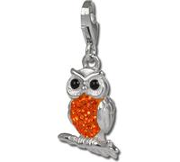 SilberDream Femme Charm hibou zirconia orange Pendentif à breloques 925 argent D2GSC505O