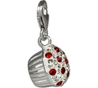SilberDream Femme Charm Muffin Zirconia rouge Pendentif à breloques 925 Argent D2GSC526R